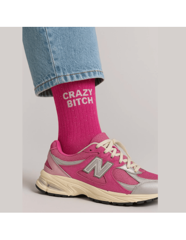 Chaussettes à paillettes Crazy Bitch