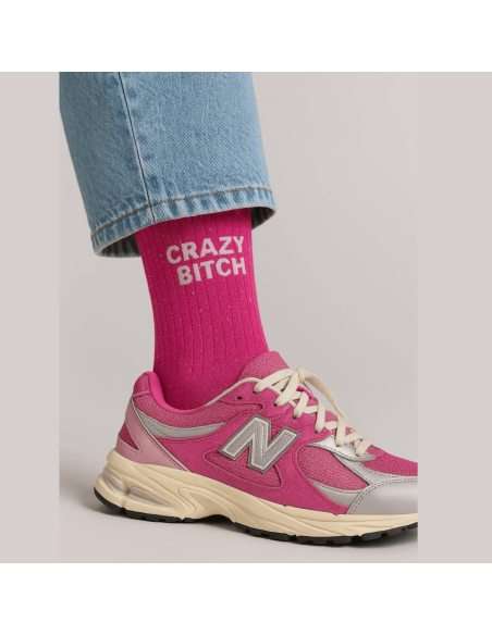 Chaussettes à paillettes Crazy Bitch
