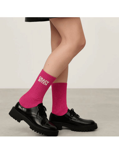 Chaussettes à paillettes Crazy Bitch