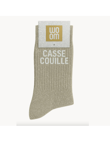 Chaussettes à paillettes Casse-couille beige