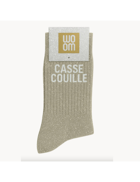 Chaussettes à paillettes Casse-couille beige