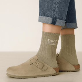 Chaussettes à paillettes Casse-couille beige 2