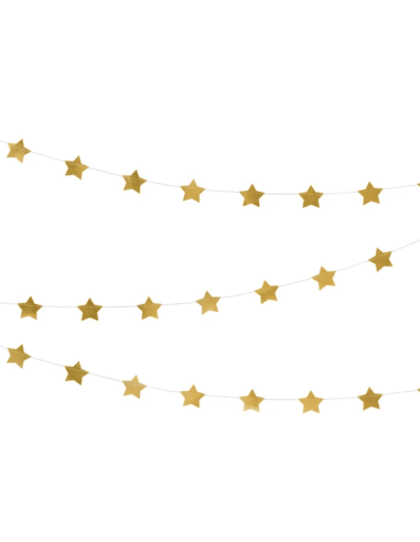 Guirlande étoiles dorés - Party déco
