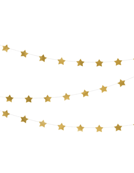 Guirlande étoiles dorés - Party déco