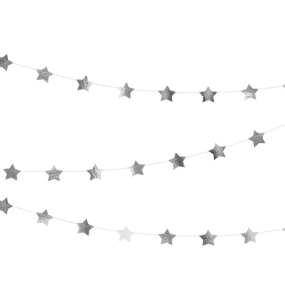 Guirlande étoiles argentées - Party déco