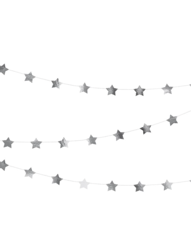 Guirlande étoiles argentées - Party déco