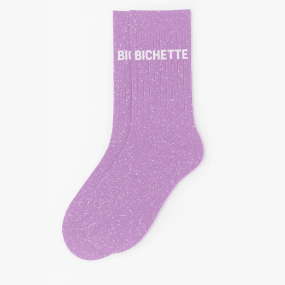 Chaussettes à paillettes Bichette (mauve) 2