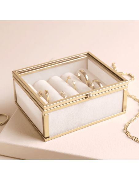 Boîte à bijoux métal et verre - Lisa Angel