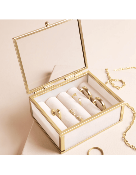 Boîte à bijoux métal et verre - Lisa Angel