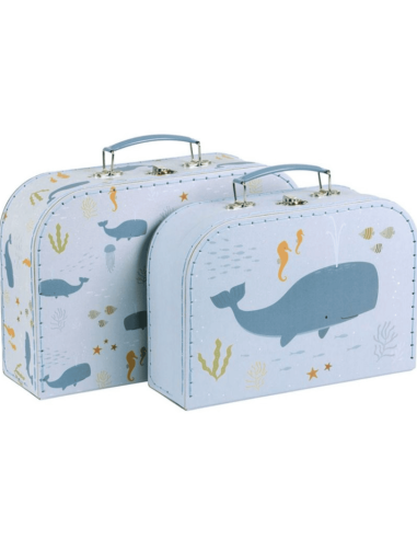 Valise en carton Océan  - A Little Lovely Company