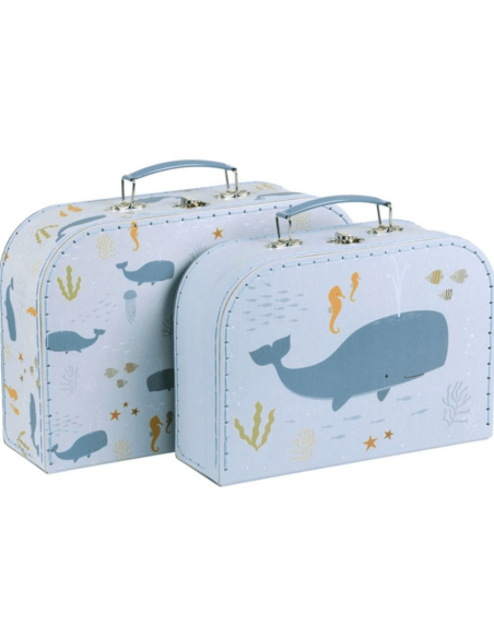 Valise en carton Océan  - A Little Lovely Company