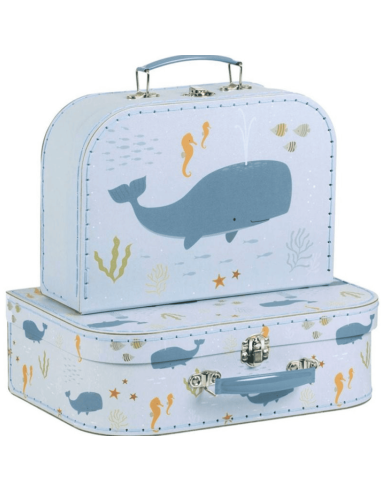 Valise en carton Océan  - A Little Lovely Company