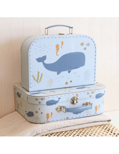Valise en carton Océan  - A Little Lovely Company