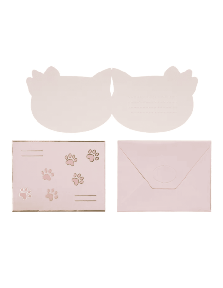 Set de 6 invitations Chat - Party Deco