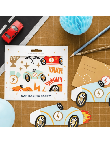 Set de 6 invitations Voiture - Party Deco