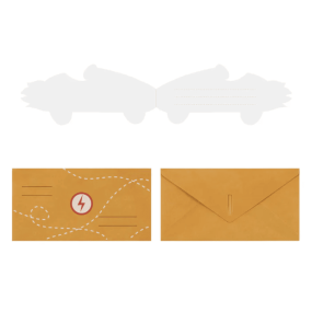 Set de 6 invitations Voiture - Party Deco 2