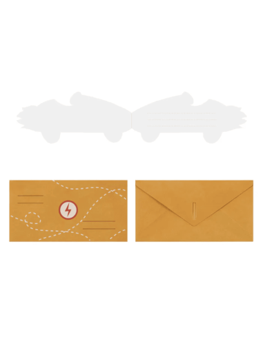 Set de 6 invitations Voiture - Party Deco