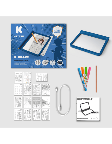 Tablette lumineuse Kidydraw-pro bleue Manga -...