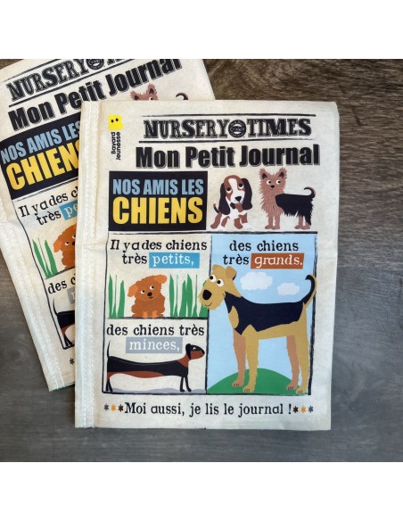 Livre d'éveil à froisser "Nos amis les chiens" - Mon Petit Journal