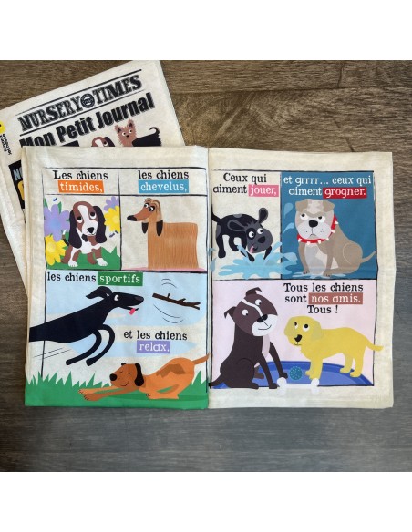 Livre d'éveil à froisser "Nos amis les chiens" - Mon Petit Journal