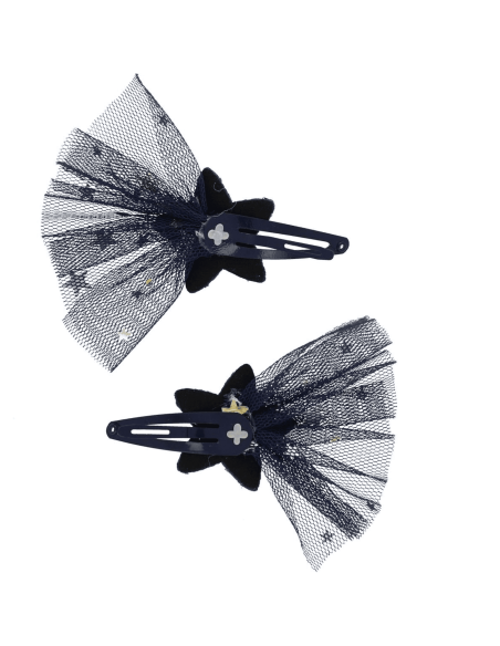 Barrettes étoiles filantes bleu marine