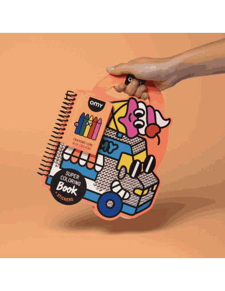 Super cahier de coloriages et stickers Yummy - Omy