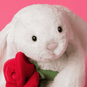 Peluche Bashful Lapin blanc et Rose (M) - Jellycat