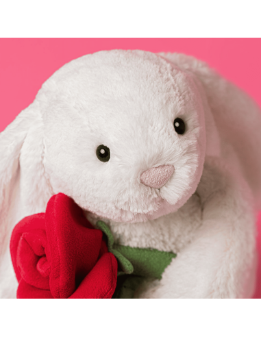 Peluche Bashful Lapin blanc et Rose (M) - Jellycat