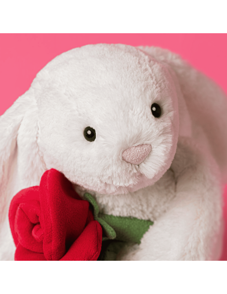 Peluche Bashful Lapin blanc et Rose (M) - Jellycat