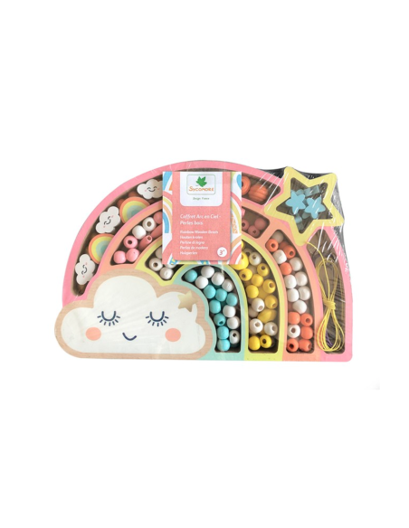 Coffret de perles en bois Arc en Ciel - Sycomore