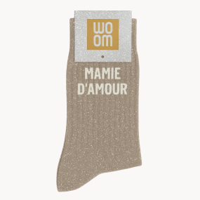 Chaussettes à paillettes Mamie d'Amour Beige