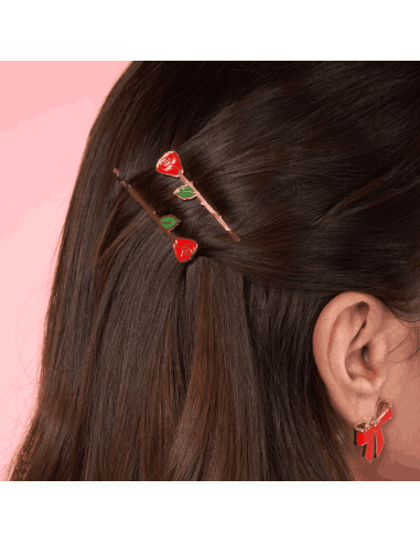 Duo barrettes fines Roses - Coucou Suzette