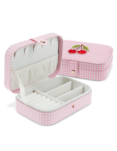 Boîte à bijoux vichy rose cerise - Rex London