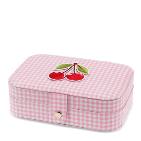 Boîte à bijoux vichy rose cerise - Rex London 2