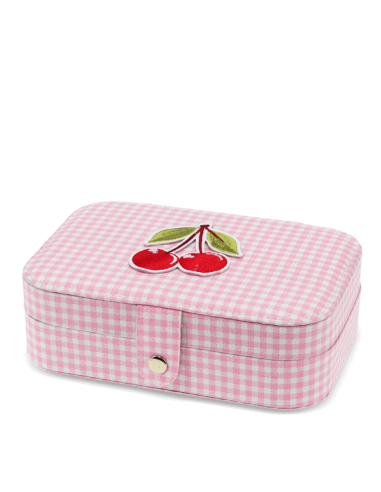Boîte à bijoux vichy rose cerise - Rex London