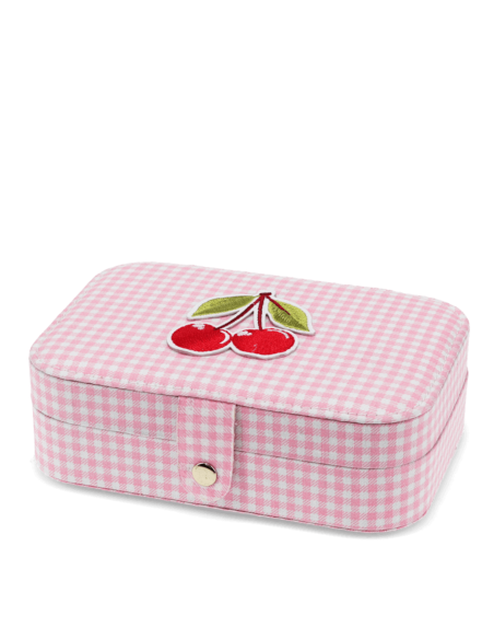 Boîte à bijoux vichy rose cerise - Rex London