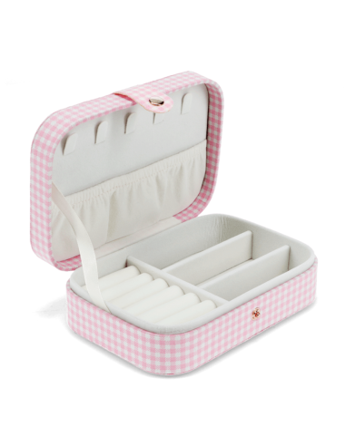 Boîte à bijoux vichy rose cerise - Rex London