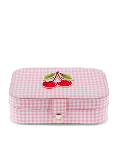 Boîte à bijoux vichy rose cerise - Rex London
