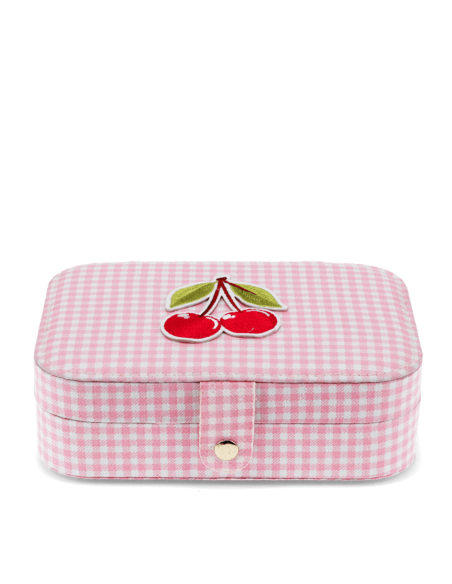 Boîte à bijoux vichy rose cerise - Rex London