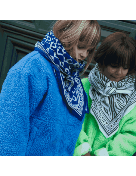 Foulard Damier bleu - Maison Augustin