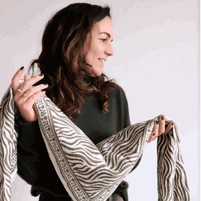 Foulard Zèbre kaki - Maison Augustin 2