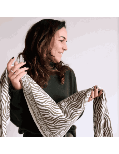 Foulard Zèbre kaki - Maison Augustin