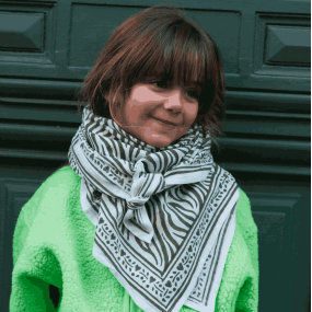 Foulard Zèbre kaki - Maison Augustin