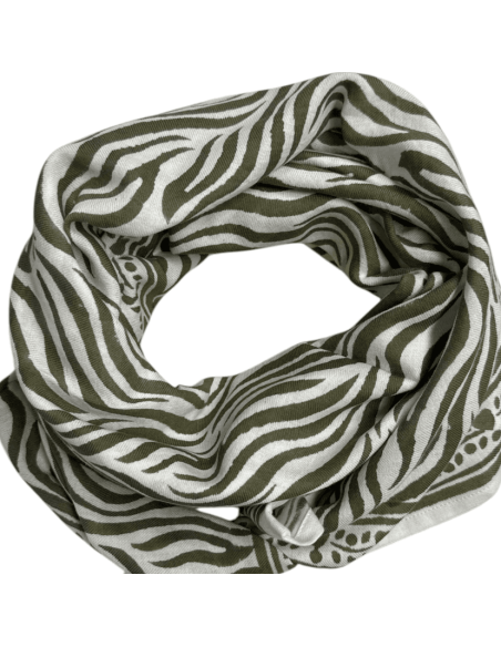 Foulard Zèbre kaki - Maison Augustin