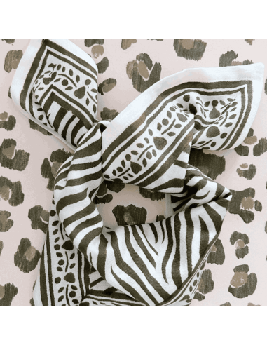 Foulard Zèbre kaki - Maison Augustin