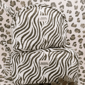 Trousse maquillage Zebre kaki - Maison Augustin 2