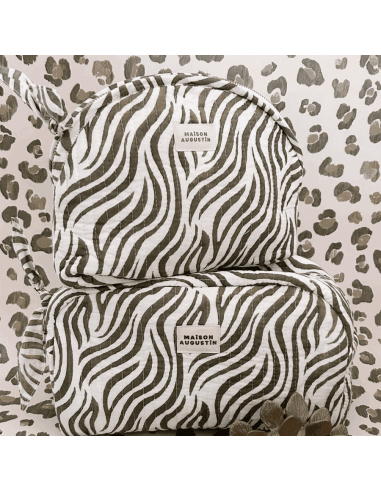 Trousse maquillage Zebre kaki - Maison Augustin