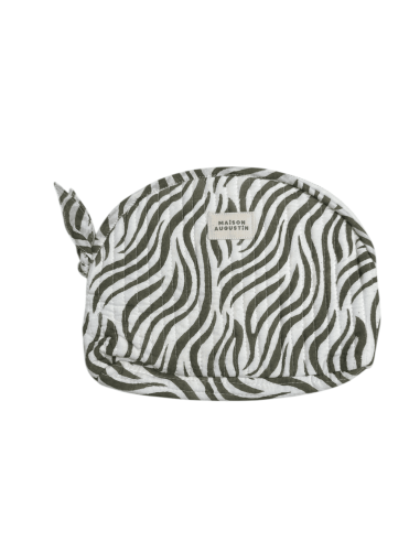 Trousse maquillage Zebre kaki - Maison Augustin
