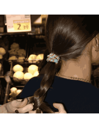 Elastique Mix Turquoise Coral Glitter - Kknekki