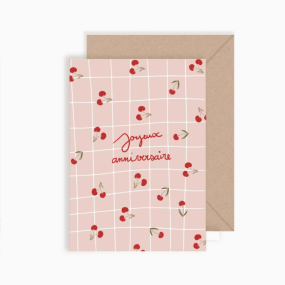 Carte double  Joyeux Anniversaire Cerise - My Lovely Thing